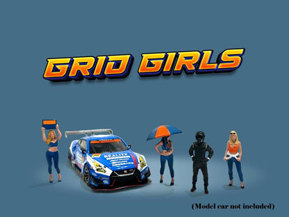 [American Diorama] Diecast Metal Figure Grid Girls/Race Crew