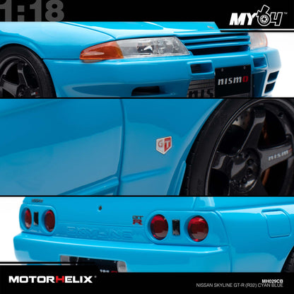 [Motorhelix] Nissan Skyline GT-R (R32) - Cyan Blue