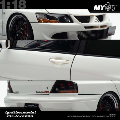 [Ignition Model 1:18 Mitsubishi Lancer Evolution VIII MR (CT9A) - White