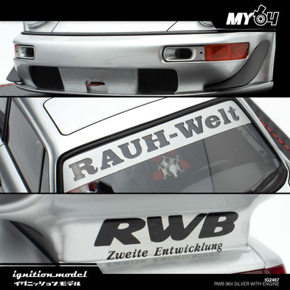 [Ignition Model] RWB 964 Silver With Engine