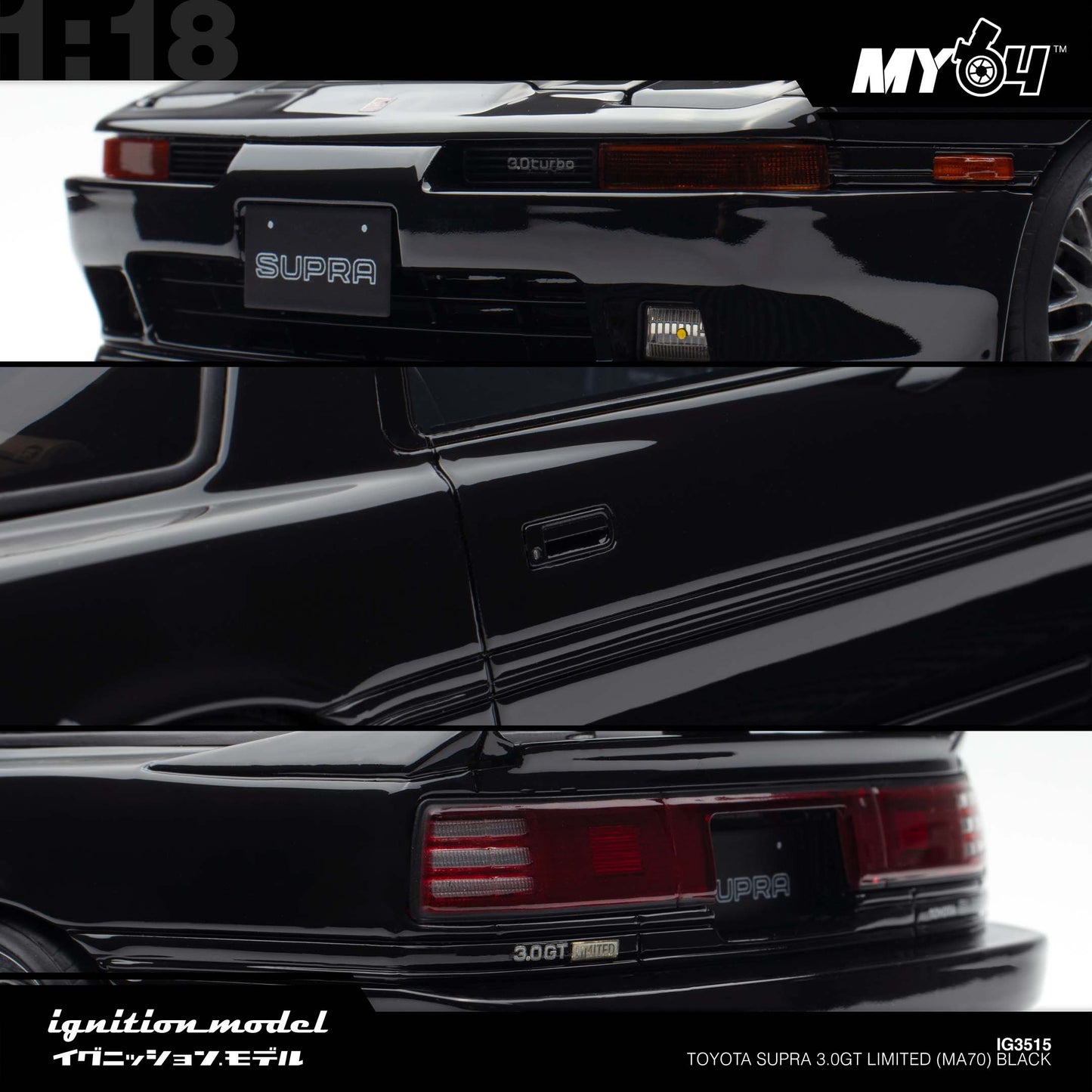 [Ignition Model] Toyota Supra 3.0GT Limited (MA70) - Black