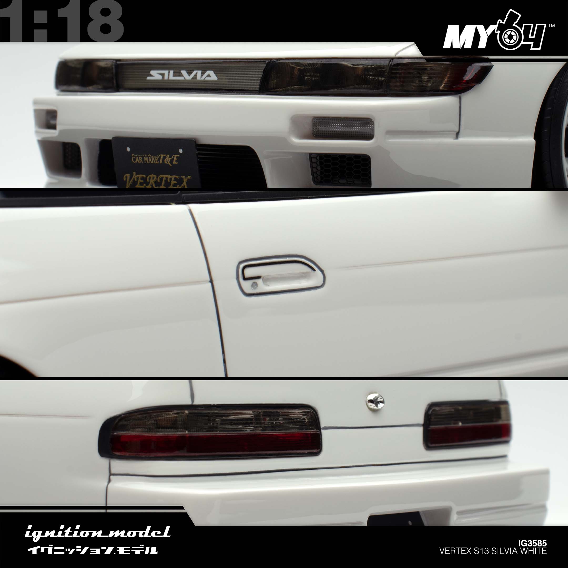 Ignition Model] Vertex S13 Silvia - White | The Model Car Shop