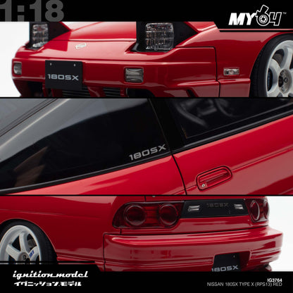 [Ignition Model] 1:18 Nissan 180SX Type X (RPS13) - Red