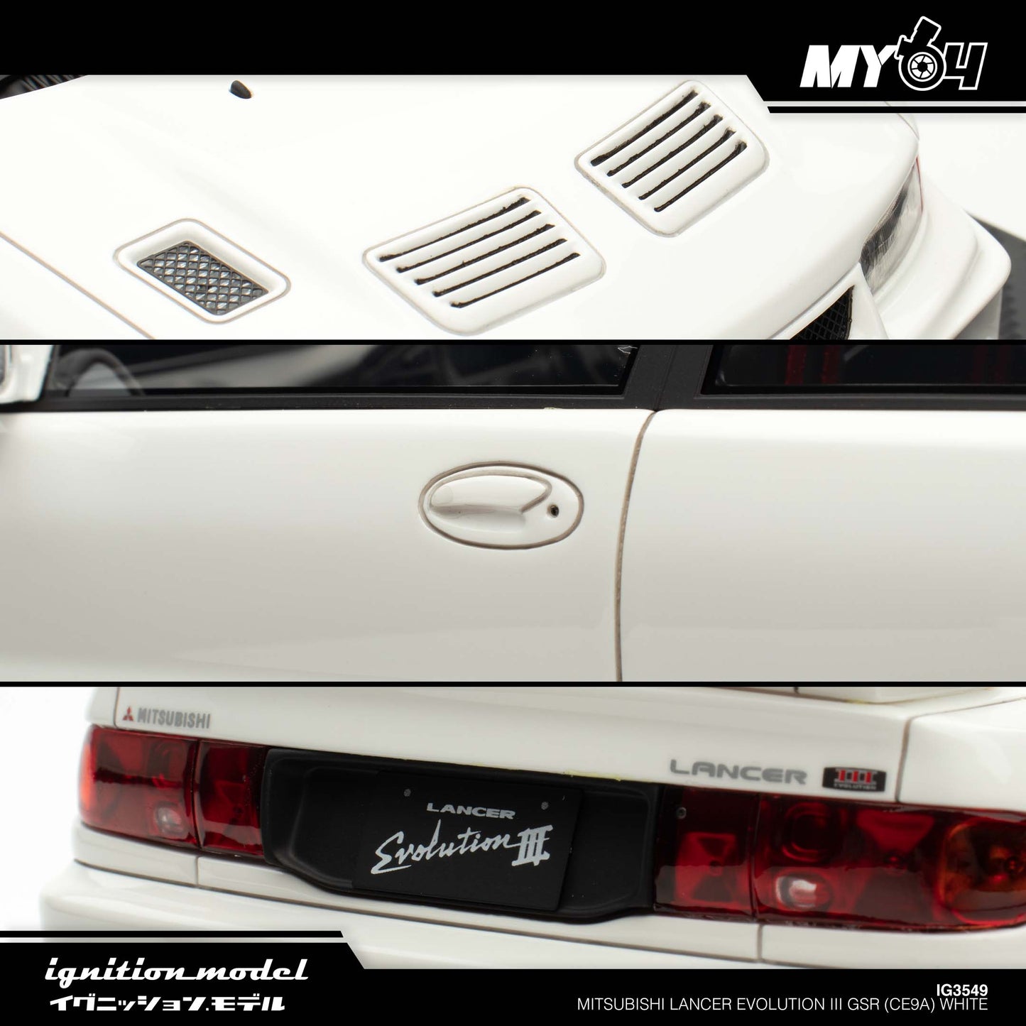 [Ignition Model] Mitsubishi Lancer Evolution III GSR (CE9A) - White