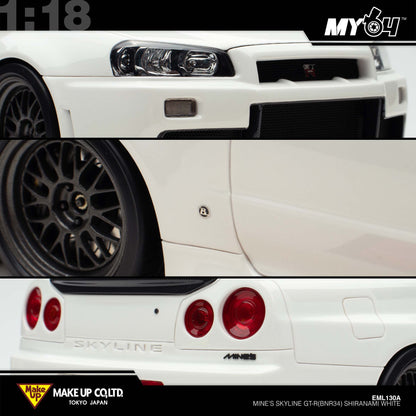 [Make Up] 1:18 Edilion BUILT BY LEGENDS Mine's Skyline GT-R(BNR34) - SHIRANAMI White (Pearl White)