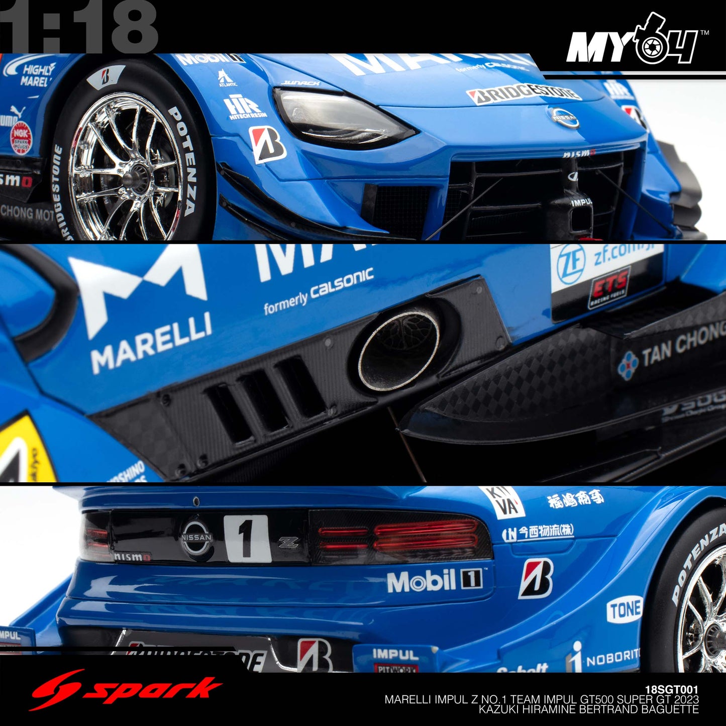 [Sparky] MARELLI IMPUL Z No.1 TEAM IMPUL GT500 SUPER GT 2023 Kazuki Hiramine - Bertrand Baguette