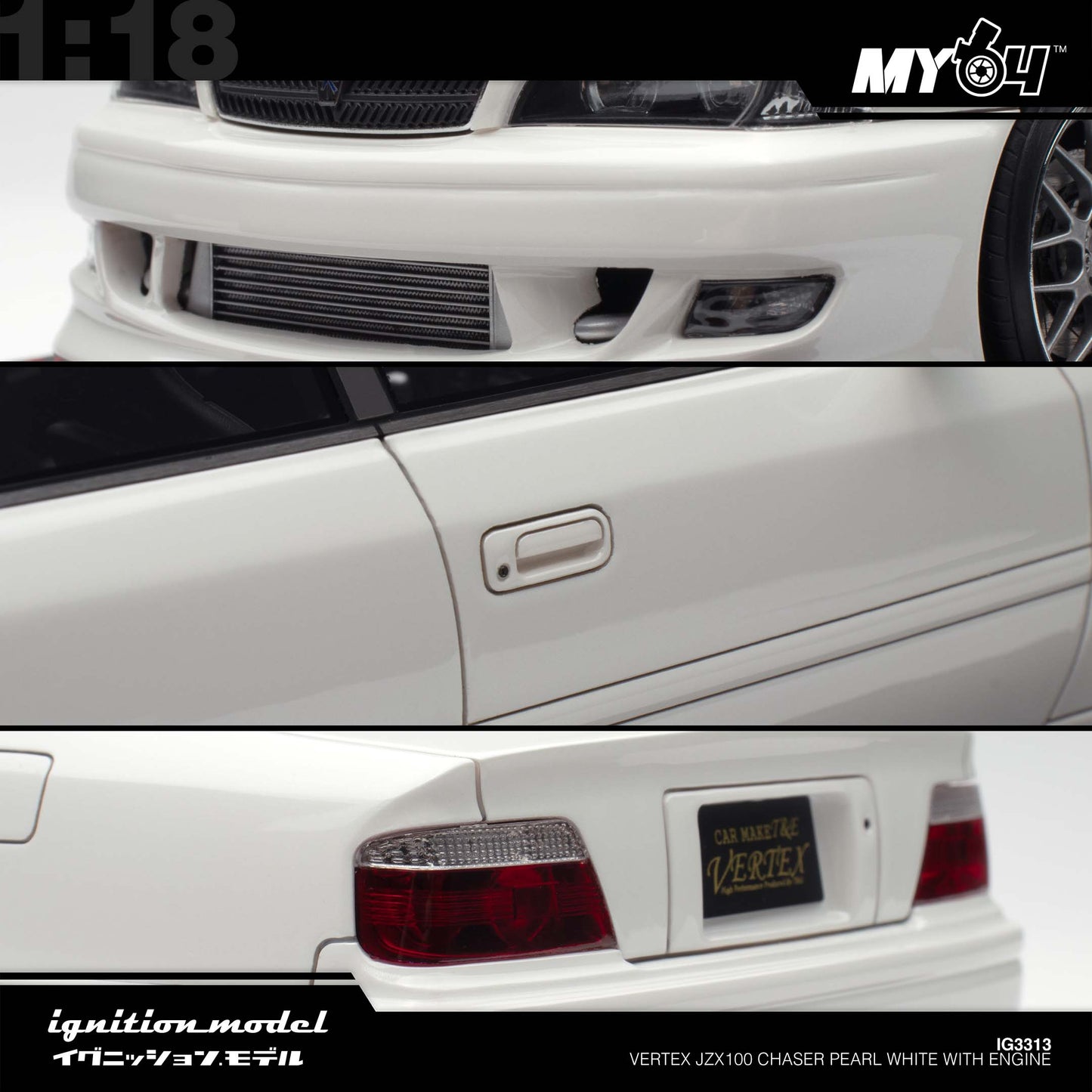 [Ignition Model] Vertex JZX100 Chaser - Pearl White With Engine