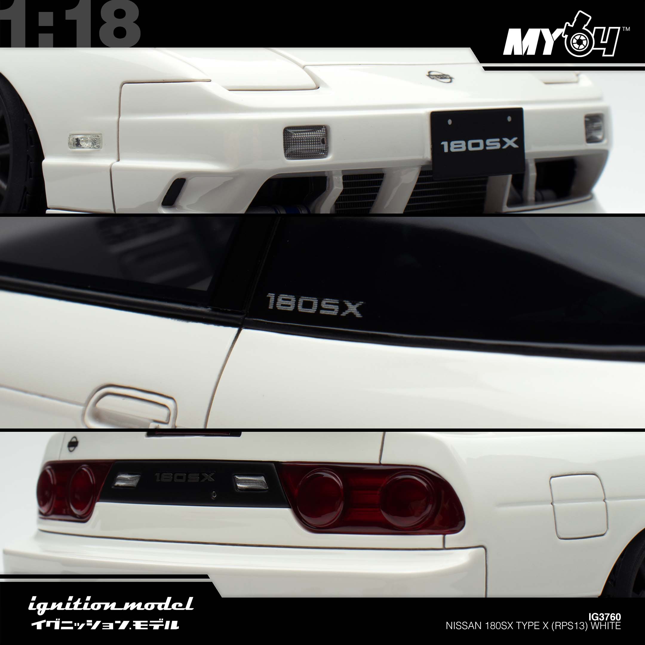 Ignition Model] Nissan 180SX Type X (RPS13) - White | The Model