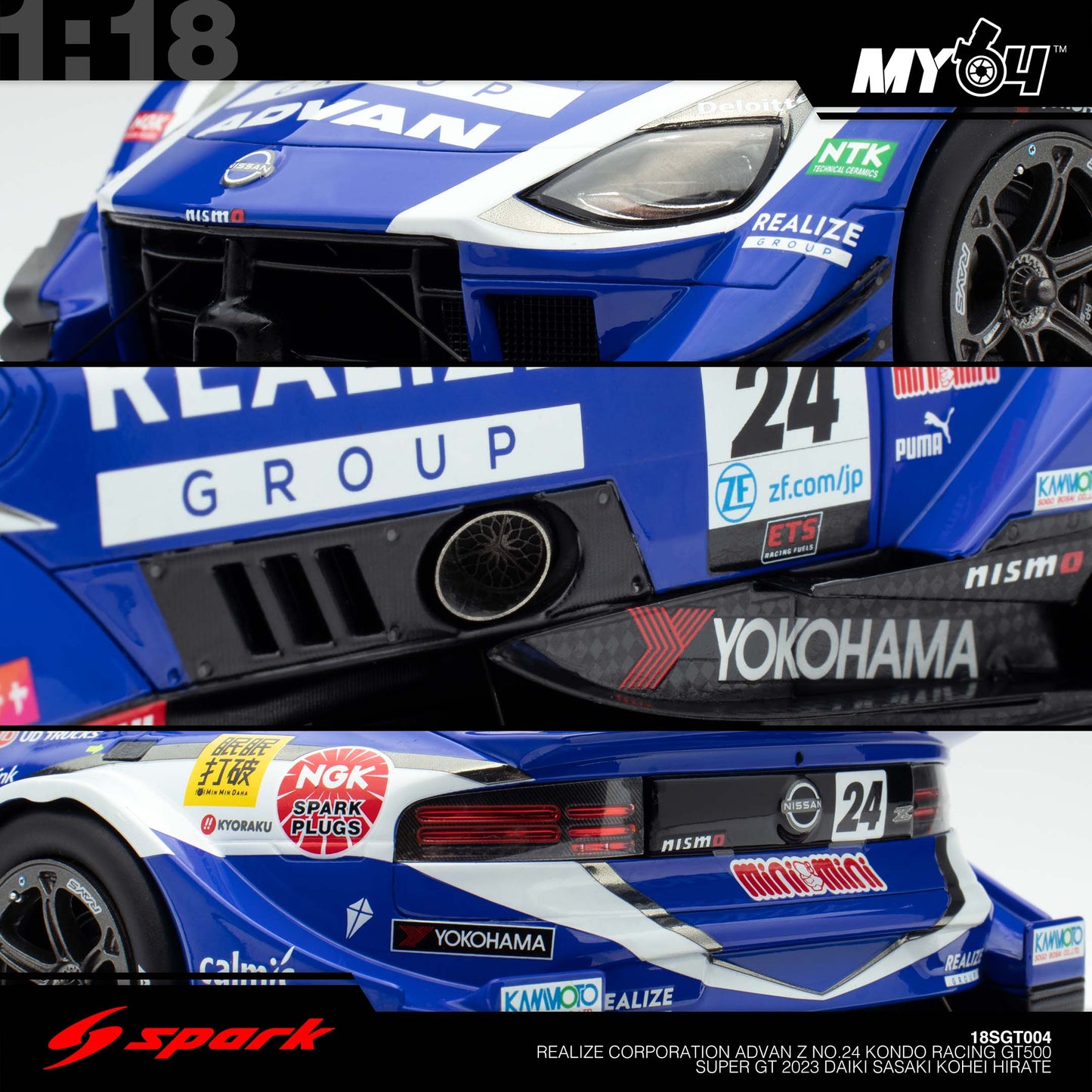 [Sparky] REALIZE Corporation ADVAN Z No.24 KONDO RACING GT500 SUPER GT 2023 Daiki Sasaki - Kohei Hirate