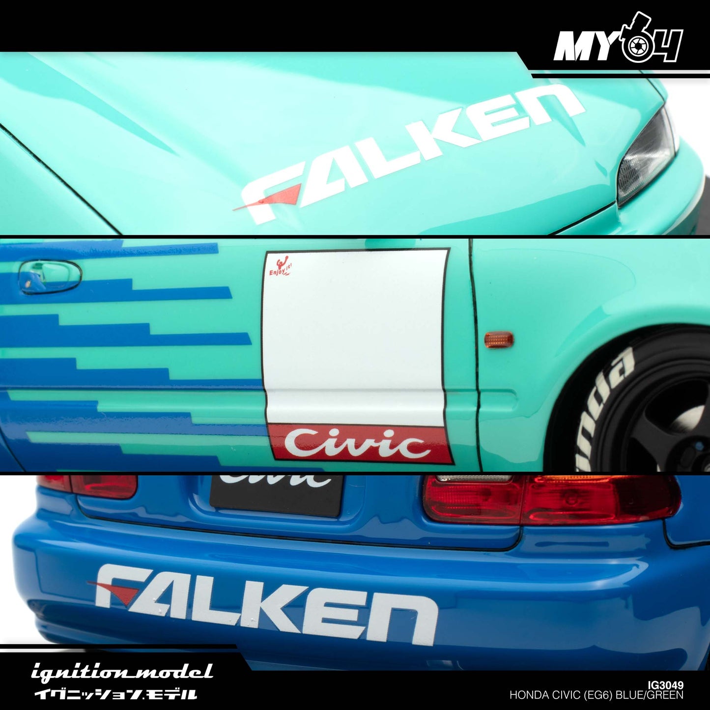 [Ignition Model] Honda Civic (EG6) - Blue/Green