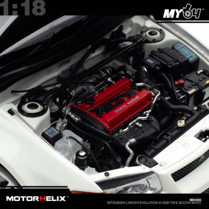 [Motorhelix] 1:18 Mitsubishi Lancer Evolution VI GSR T.M.E - Scotia White