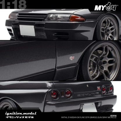 [Ignition Model] 1:18 Initial D Nissan Skyline GT-R (BNR32) - Gun Gray Metallic