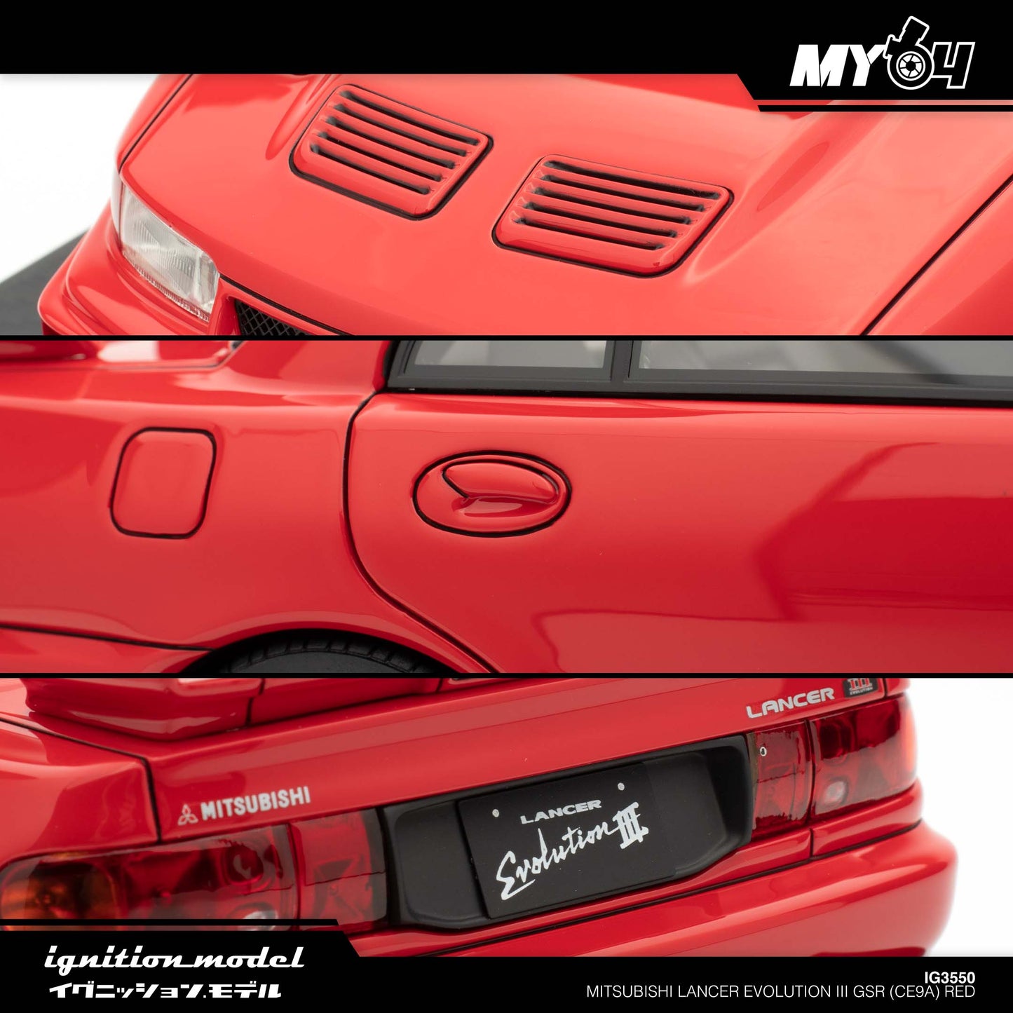 [Ignition Model] Mitsubishi Lancer Evolution III GSR (CE9A) - Red