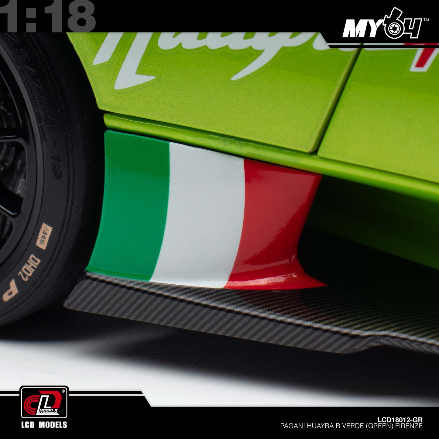 [LCD] 1:18 Pagani Huayra R - Verde (Green) Firenze