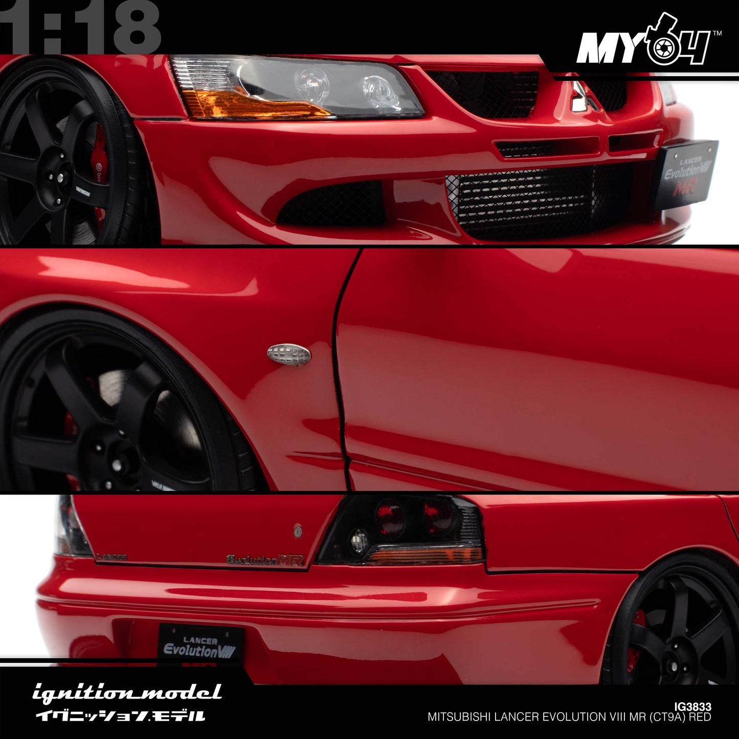 [Ignition Model] 1:18 Mitsubishi Lancer Evolution VIII MR (CT9A) - Red