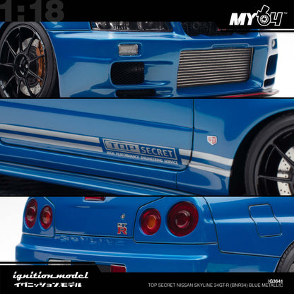 [Ignition Model] Top Secret Nissan Skyline 34GT-R (BNR34) - Blue Metallic