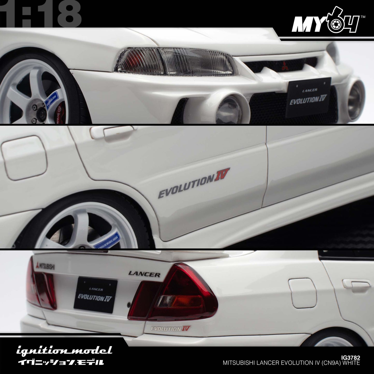[Ignition Model]  1:18 Mitsubishi Lancer Evolution IV (CN9A) - White