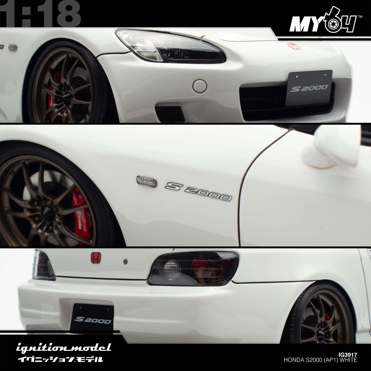 [Ignition Model 1:18 Honda S2000 (AP1) - White