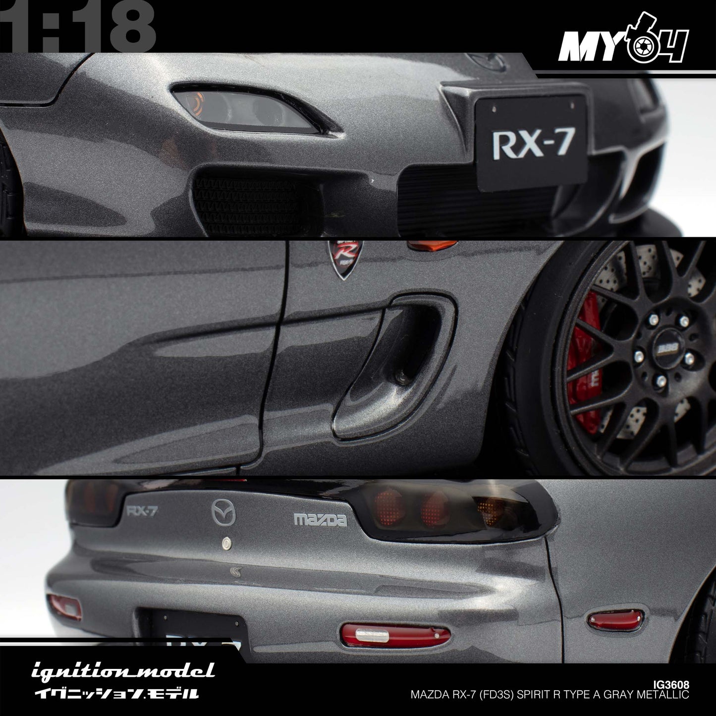 [Ignition Model] Mazda RX-7 (FD3S) Spirit R Type A - Gray Metallic