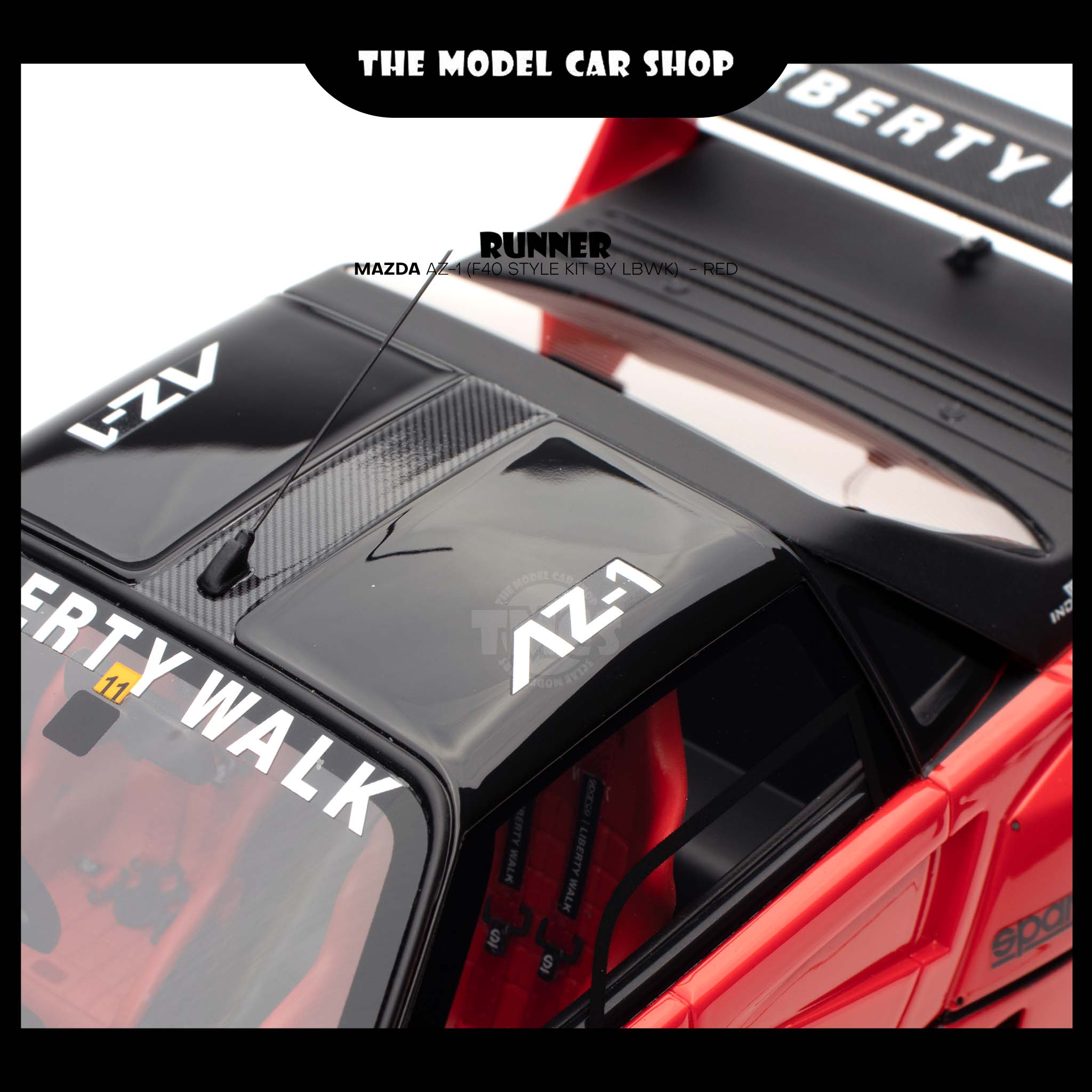 Runner] Mazda AZ-1 (F40 Style Kit By LBWK) - Red | The Model Car Shop
