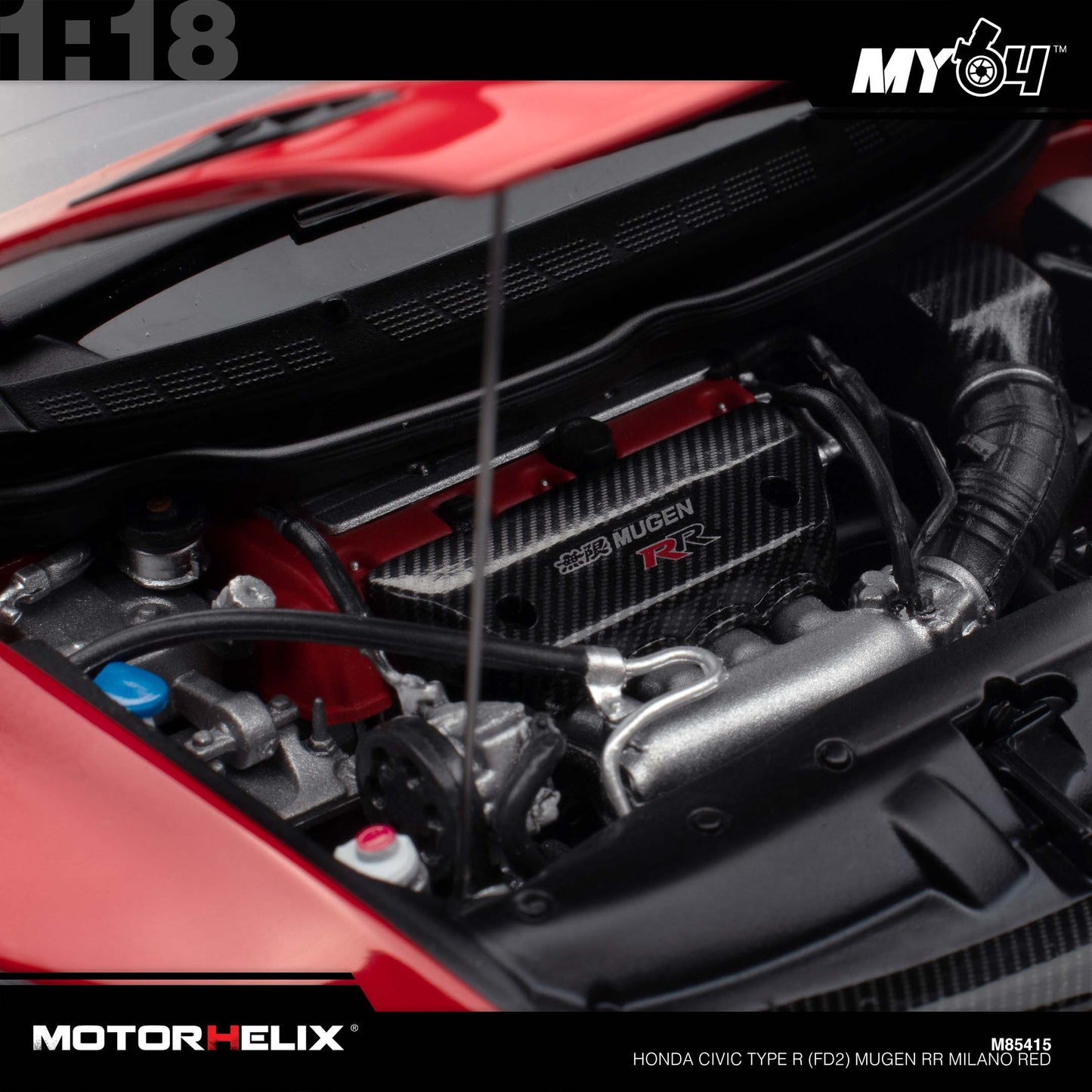 [Motorhelix] 1:18 Honda Civic Type R (FD2) Mugen RR - Milano Red