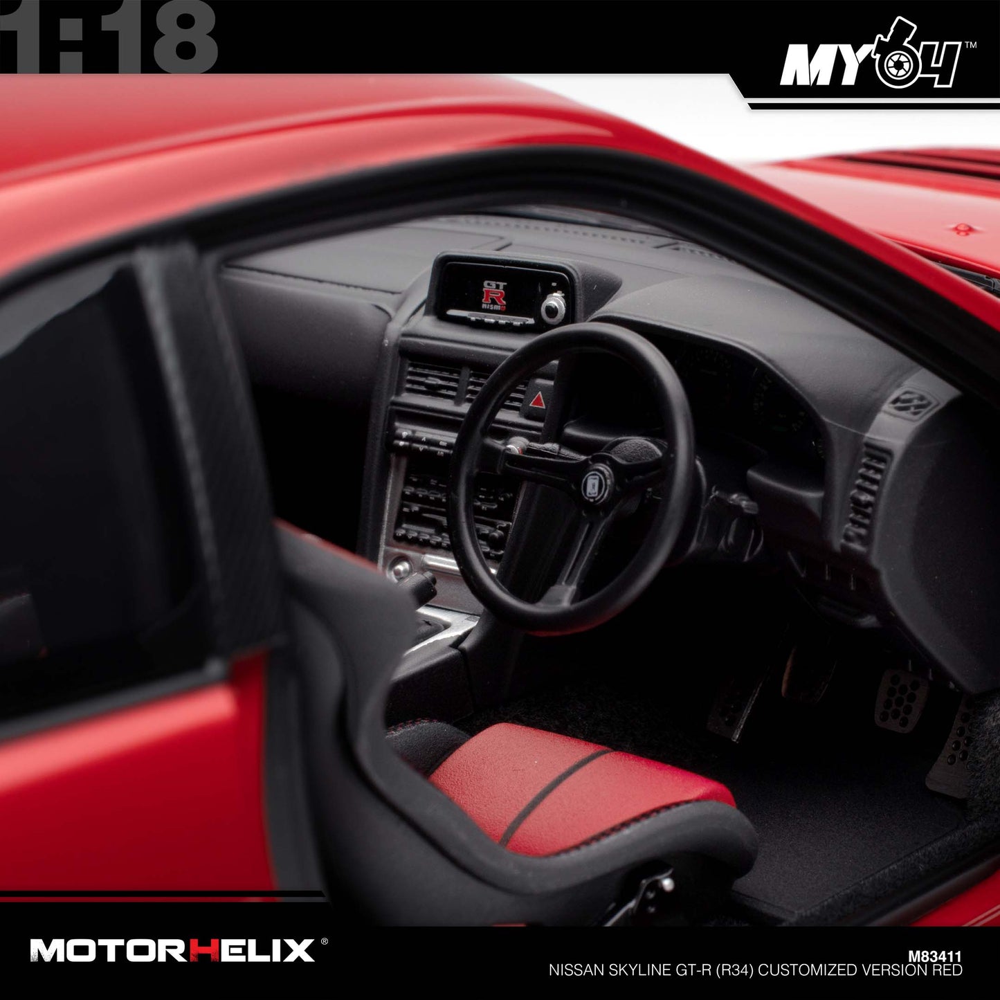 [Motorhelix] Nissan Skyline GT-R (R34) Customized Version - Red