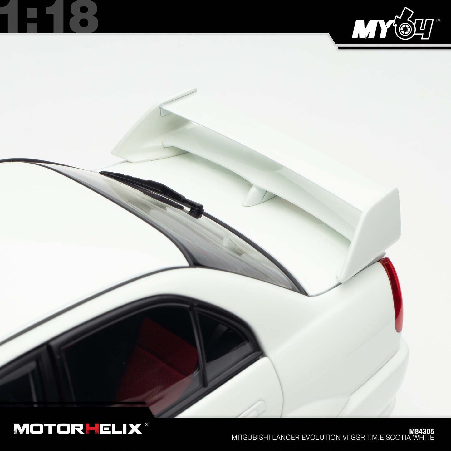 [Motorhelix] 1:18 Mitsubishi Lancer Evolution VI GSR T.M.E - Scotia White