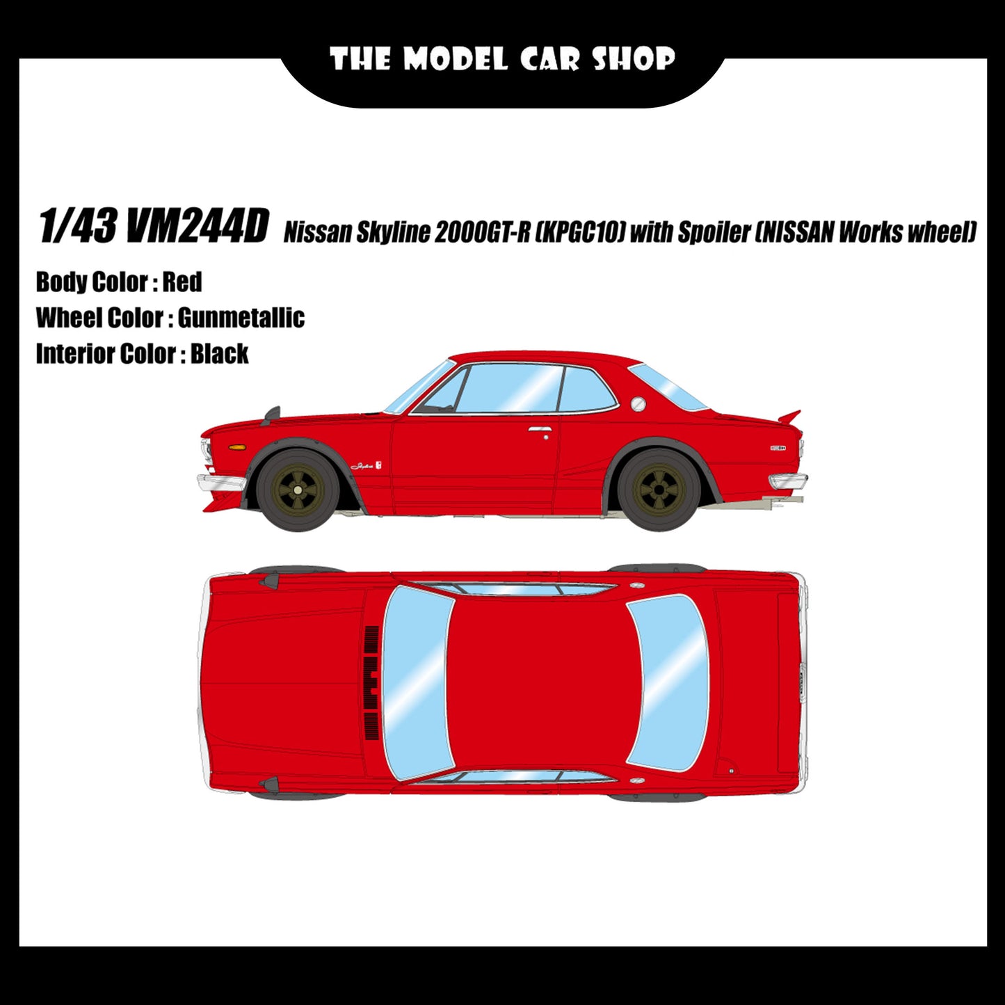 [Make Up] Nissan Skyline 2000 GT-R (KPGC10) with Spoiler (NISSAN Works Wheel)