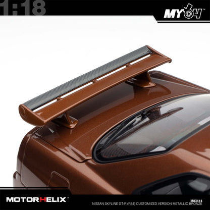 [Motorhelix] Nissan Skyline GT-R (R34) Customized Version  - Metallic Bronze