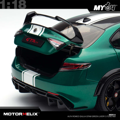 [Motorhelix] 1:18 Alfa Romeo Giulia GTAm - Green Livery 2-Tone #99