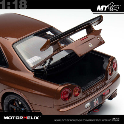 [Motorhelix] Nissan Skyline GT-R (R34) Customized Version  - Metallic Bronze