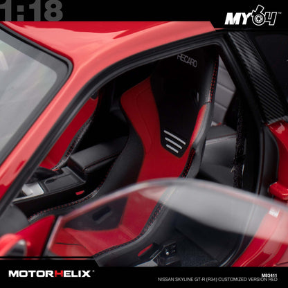 [Motorhelix] Nissan Skyline GT-R (R34) Customized Version - Red