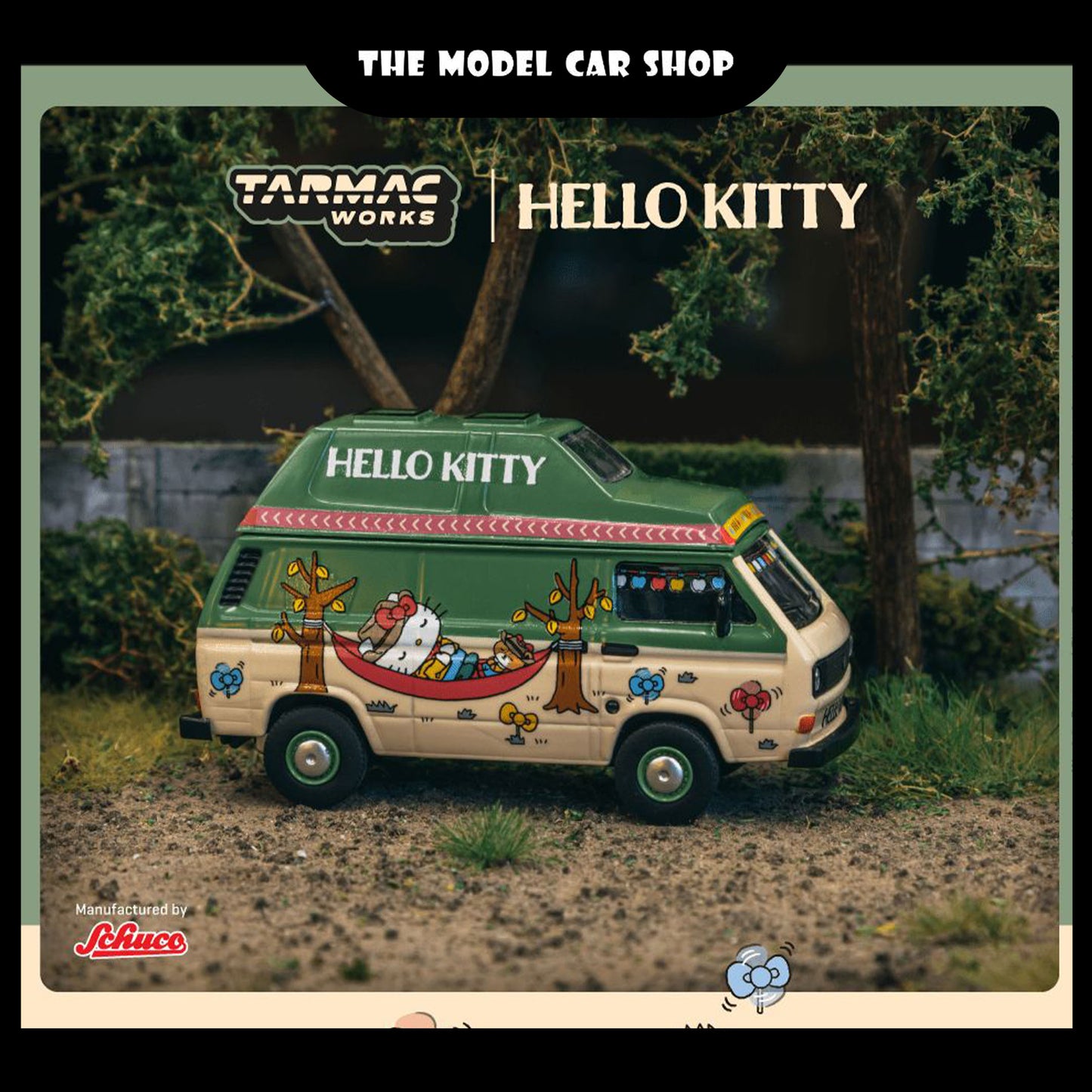 [Tarmac Works] Volkswagen T3 Van Hello Kitty Camping