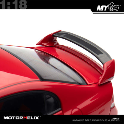 [Motorhelix] 1:18 Honda Civic Type R (FD2) Mugen RR - Milano Red