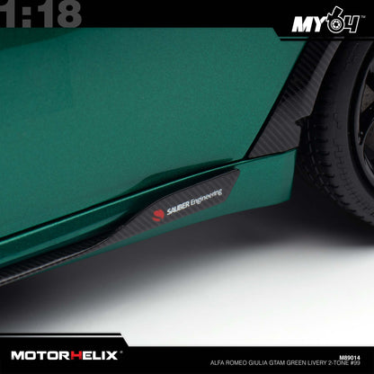 [Motorhelix] 1:18 Alfa Romeo Giulia GTAm - Green Livery 2-Tone #99