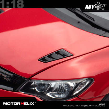 [Motorhelix] 1:18 Honda Civic Type R (FD2) Mugen RR - Milano Red
