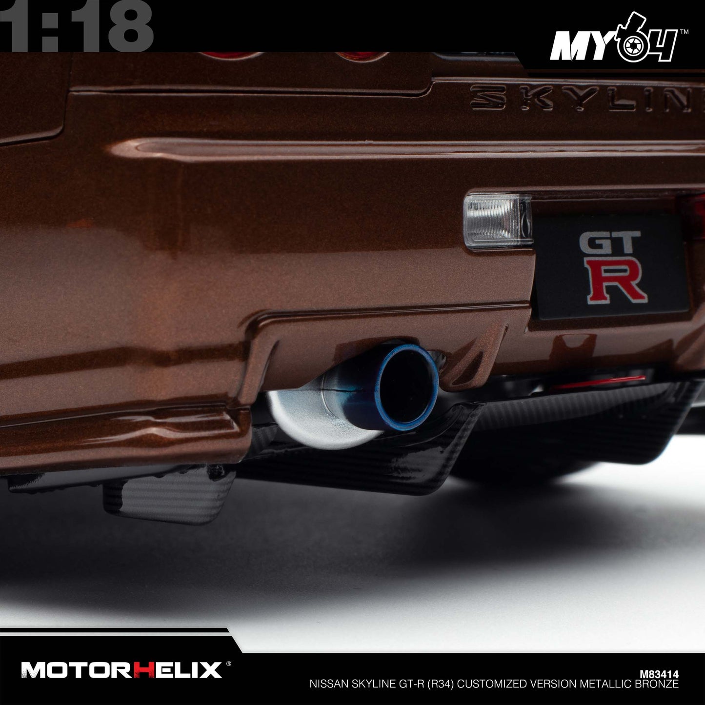 [Motorhelix] Nissan Skyline GT-R (R34) Customized Version  - Metallic Bronze