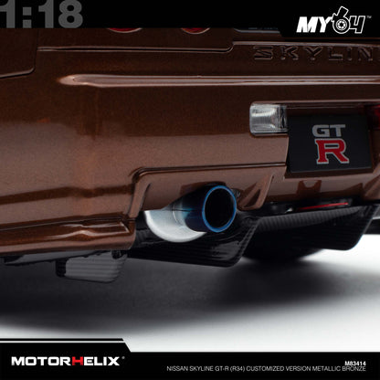 [Motorhelix] Nissan Skyline GT-R (R34) Customized Version  - Metallic Bronze