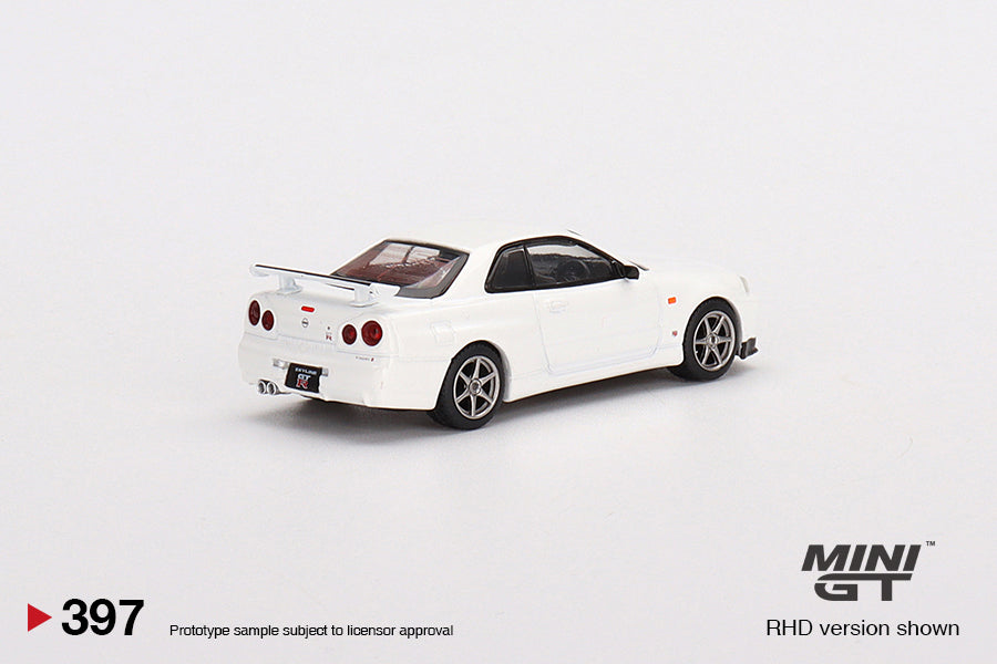 [MINI GT] Nissan Skyline GT-R (R34) V-SPEC N1 - White RHD