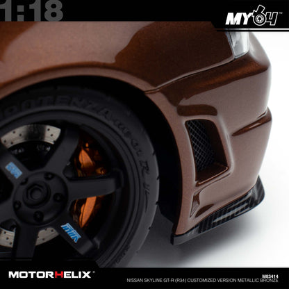 [Motorhelix] Nissan Skyline GT-R (R34) Customized Version  - Metallic Bronze