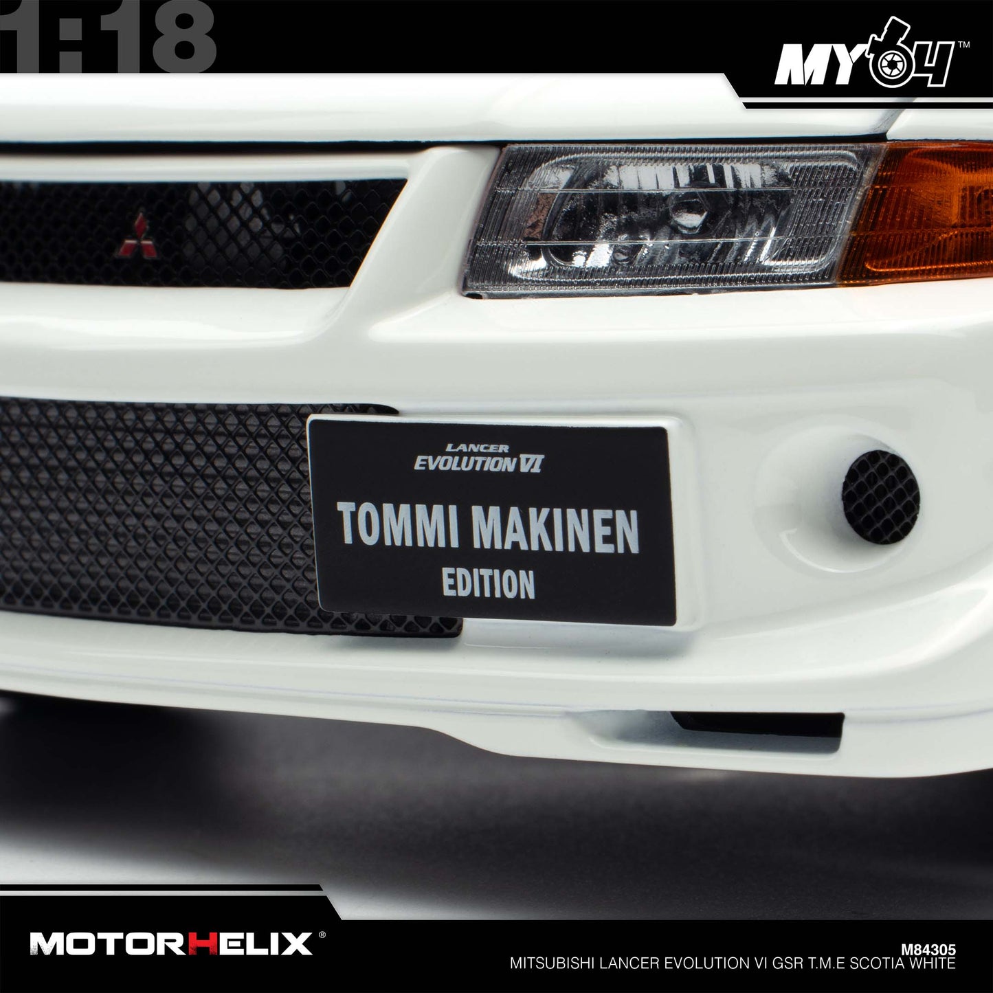 [Motorhelix] 1:18 Mitsubishi Lancer Evolution VI GSR T.M.E - Scotia White