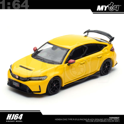 [Hobby Japan] 1:64 Honda Civic Type R FL5 Racing Black Package / Genuine Optional Parts - Yellow (Customized Colour)