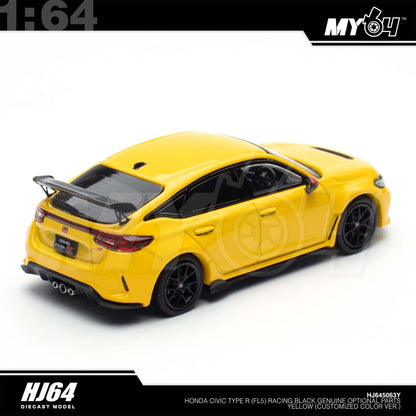 [Hobby Japan] 1:64 Honda Civic Type R FL5 Racing Black Package / Genuine Optional Parts - Yellow (Customized Colour)
