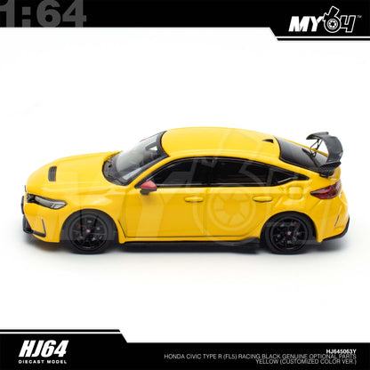 [Hobby Japan] 1:64 Honda Civic Type R FL5 Racing Black Package / Genuine Optional Parts - Yellow (Customized Colour)