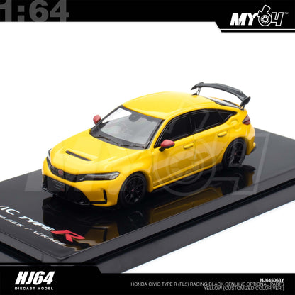 [Hobby Japan] 1:64 Honda Civic Type R FL5 Racing Black Package / Genuine Optional Parts - Yellow (Customized Colour)