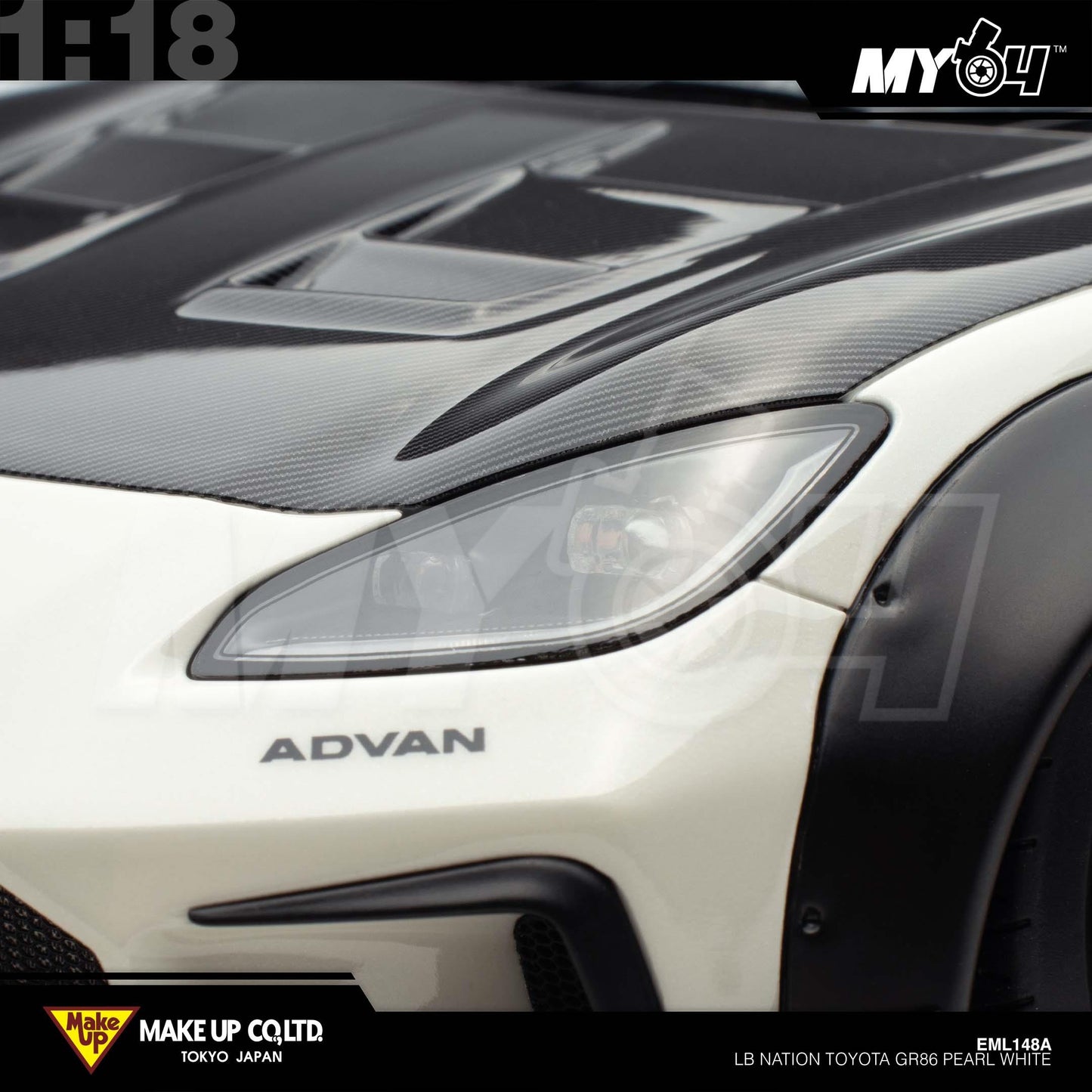 [Make Up] 1:18 LB Nation Toyota GR86 - Pearl White