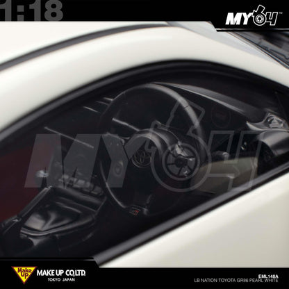 [Make Up] 1:18 LB Nation Toyota GR86 - Pearl White