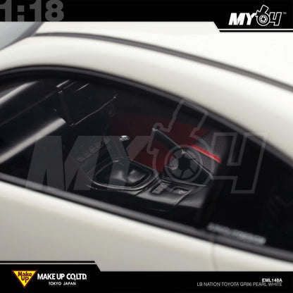 [Make Up] 1:18 LB Nation Toyota GR86 - Pearl White