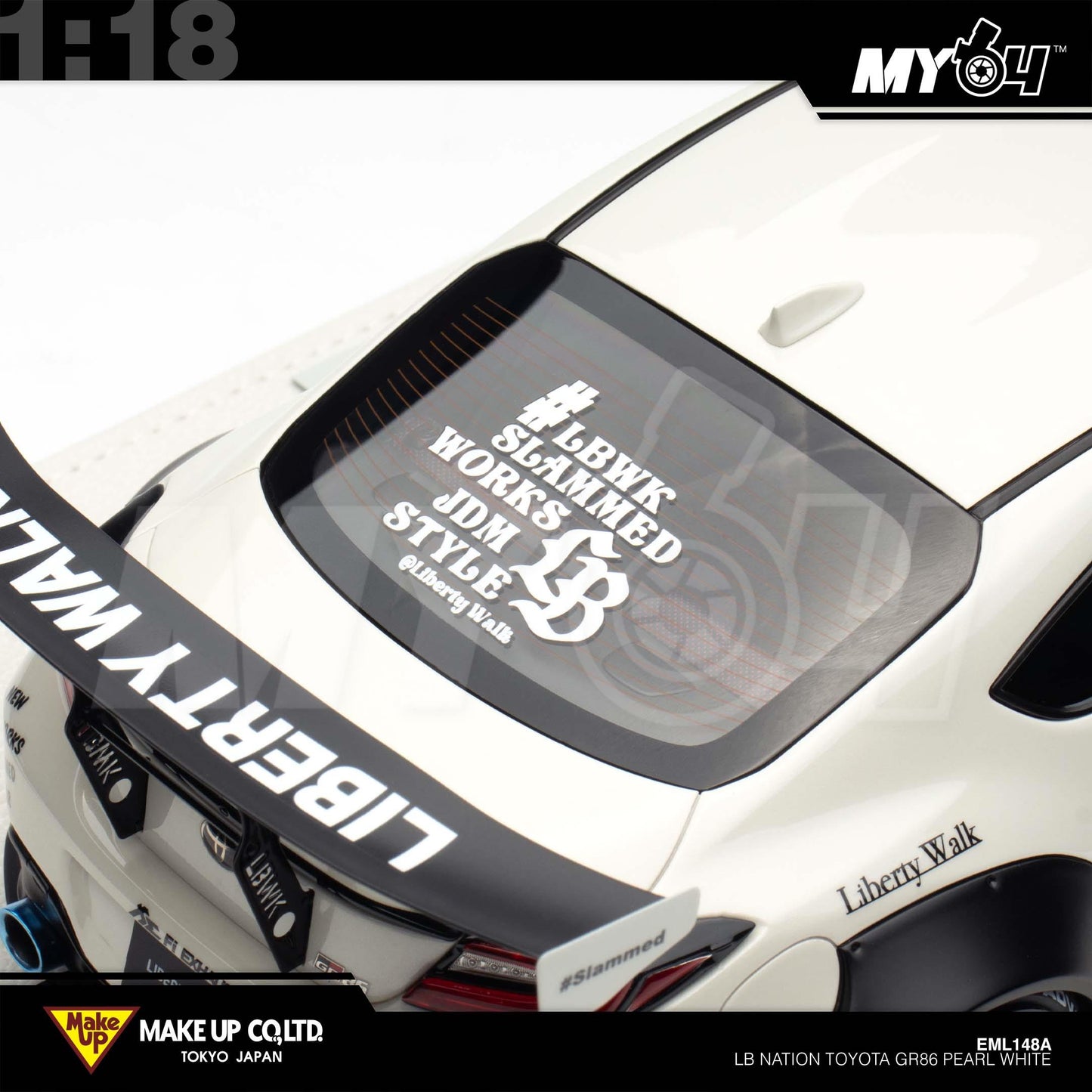 [Make Up] 1:18 LB Nation Toyota GR86 - Pearl White