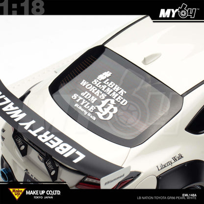 [Make Up] 1:18 LB Nation Toyota GR86 - Pearl White